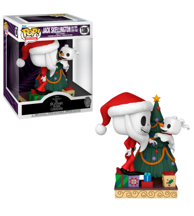 Funko POP Deluxe Pesadilla antes de navidad 30 aniversario: Jack y Zero con arbol