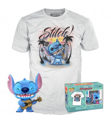 Funko POP & TEE Lilo & Stich: Ukelele Stitch (Flocked) (EXC)