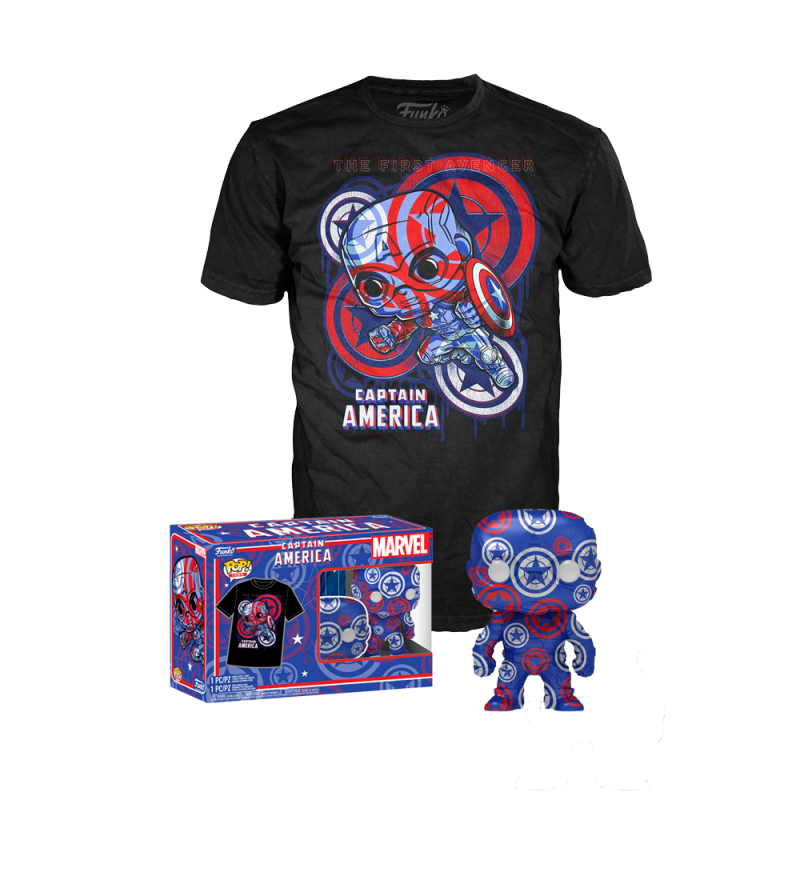 Funko POP & TEE Marvel Patriotic Age: Capitán América (Talla S)