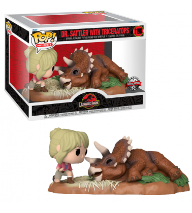 Funko POP Moment Jurassic Park: Dr. Sattler con Triceratops (EXC)